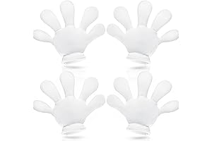 2 Pairs White Jumbo Cartoon Hands for Role-Playing Games and Parties