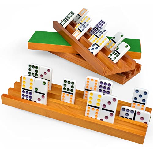 Soportes grandes para dominó Queensell con tapete Mexican Train miniatura 4