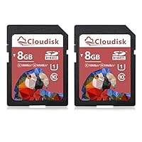 Cloudisk Pack of 2 8GB SD Card SDHC Memory Card, UHS-I U1 Class 10 (8GB)