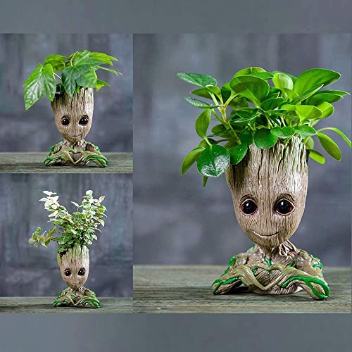 Flowerpot Treeman Groot Suculento, Planta de Flores Verde Fofa, Pote de Flores, Guardiões da Galáxia