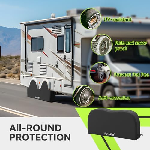 RVMATE RV Tire Covers, Dual Axle Wheel Cover Fits 27"-30" Dia. Tires,2 Pack by RVMATE - Used condition - Image 2