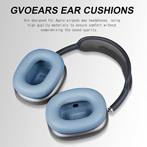 Image of Premium Replacement Ear Cushions for Apple AirPods Max Headphone, Protein Leather Memory Foam Earpads (Leather-Blue)