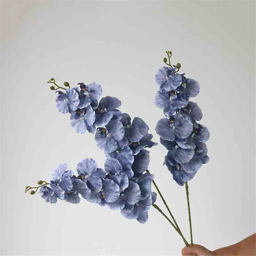 Fiori finti Fiori di simulazione Phalaenopsis singoli blu viola finti Composizione soggiorno decorativi per la decorazione esterna