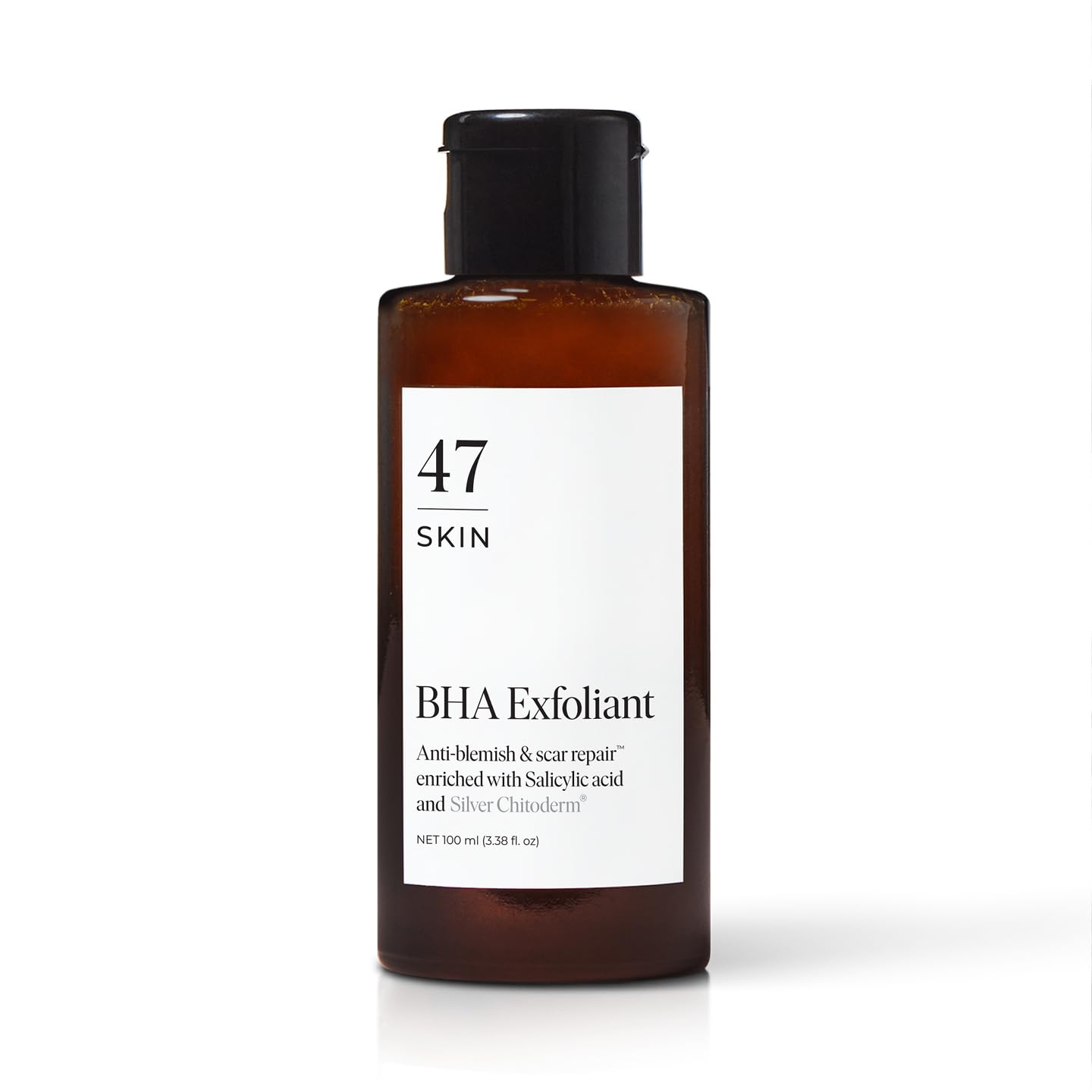 47 Skin Anti-blemish BHA Exfoliant enriched with Silver Chitoderm for All Skin Types Clear Skin Exfoliator, 100ml