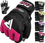 RDX Kinder MMA Handschuhe für Kampfsport Sparring, Junior Maya Hide Leder Trainingshandschuhe Kickboxen Grappling Gloves, Punchinghandschuh für Muay Thai, Freefight, Boxsack, Sandsack (MEHRWEG)