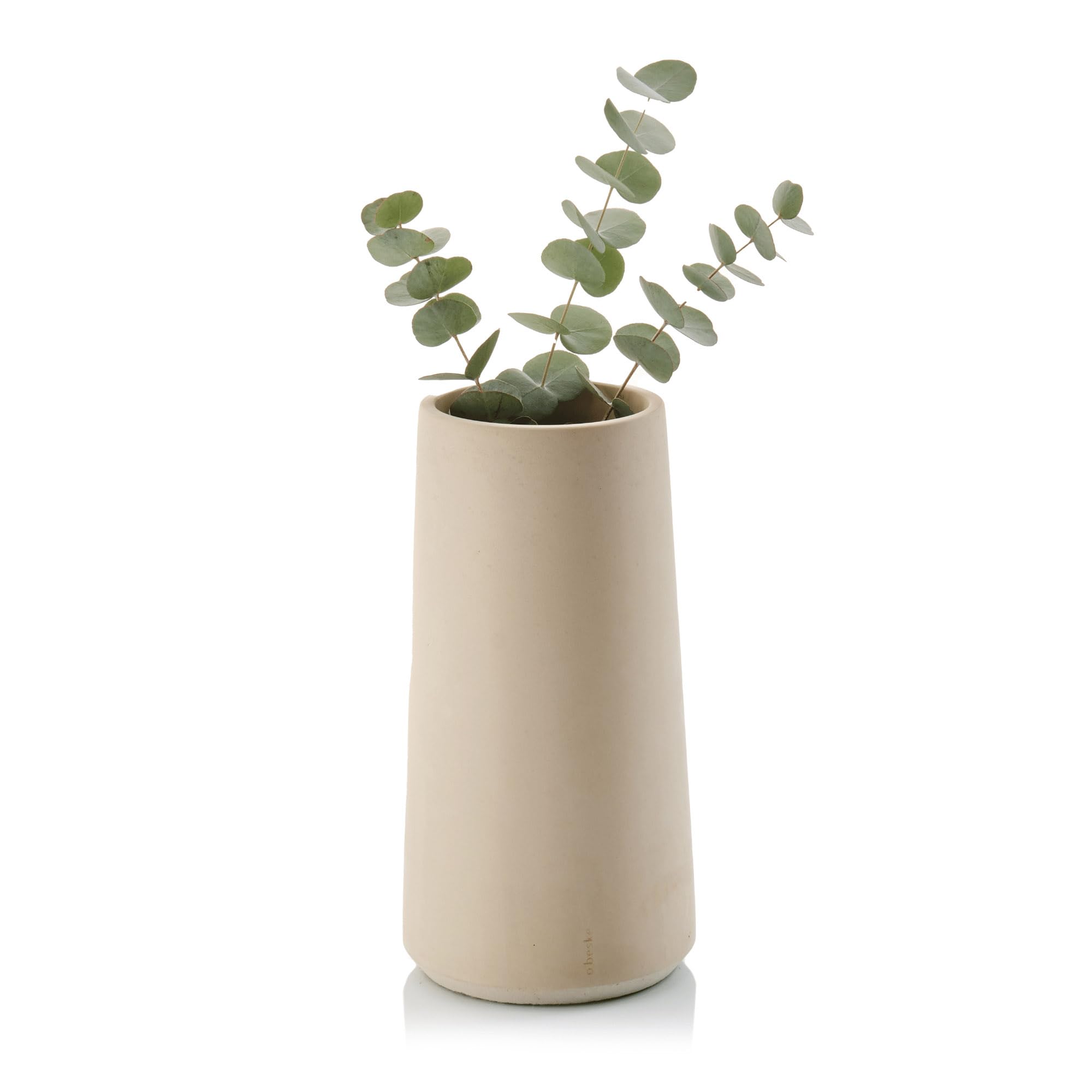 Beske-Manufaktur Vase 'Eiskar', handgefertigte Vase aus Beton | in 3 Größen | in 5 Farben | Handarbeit aus Deutschland (L, Zartgelb)