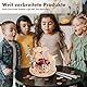 Geburtstagsteller aus Holz, Personalisierte Geburtstagskranz Geburtstagsdeko Baby Kinder mit Geburtstagskerze & Vase, 0-9 Geburtstag Geschenke für Jungen Mädchen
