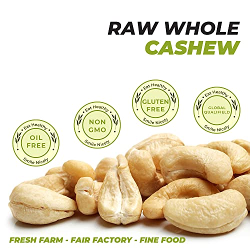 Hansia Organic Raw Whole And Unsalted Cashews | Fresh & Healthy Snack, Source Of Natural Fiber, Protein, Vitamin And Iron (2.2 Pounds (Pack Of 1)) #TOP2