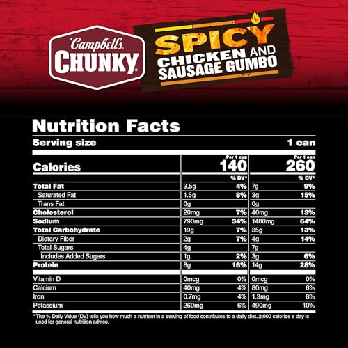 Image of Campbell's Chunky Soup, Spicy Chicken and Sausage Gumbo, 16.1 oz Can (Case of 8) (Pack of 2)