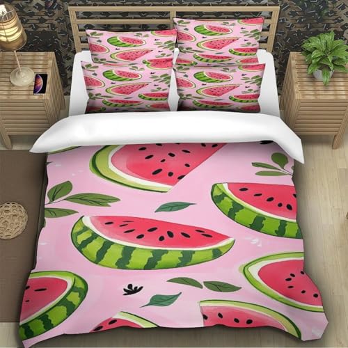 Housse de couette pastèque 200x200 lit double infroissable sans repassage - 5