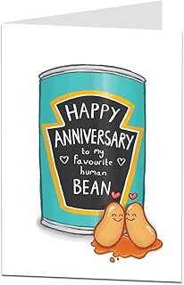LimaLima Funny Anniversary Card Perfect For Wedding & Relationship To My Favourite Human Bean For Him Her Husband Boyfrien...