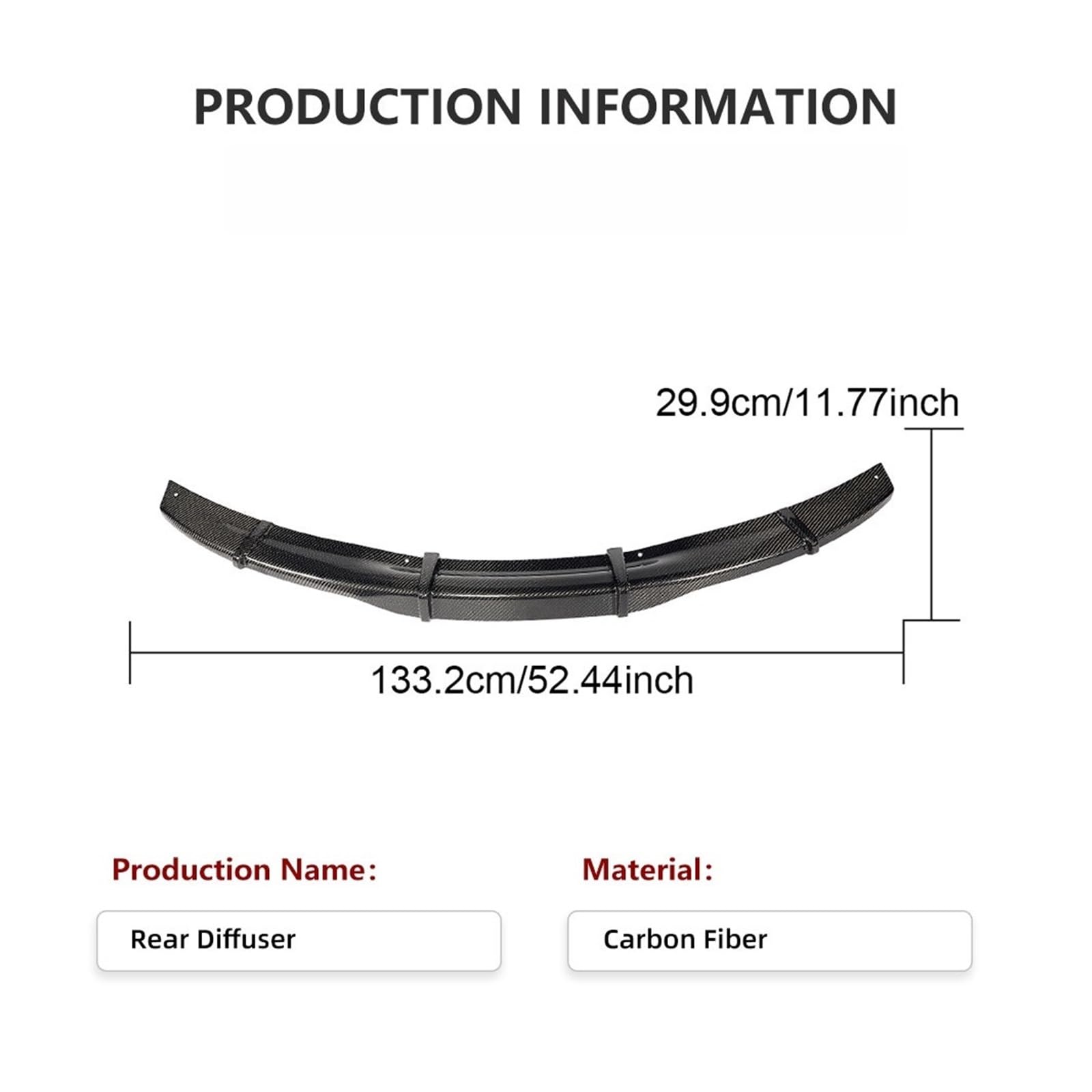 Splitter Pare-Chocs Arrière Diffuseur de Pare-Chocs arrière, aileron pour Avant pour Tesla pour Model 3 2023-2025, Protection lèvre en Fibre Carbone