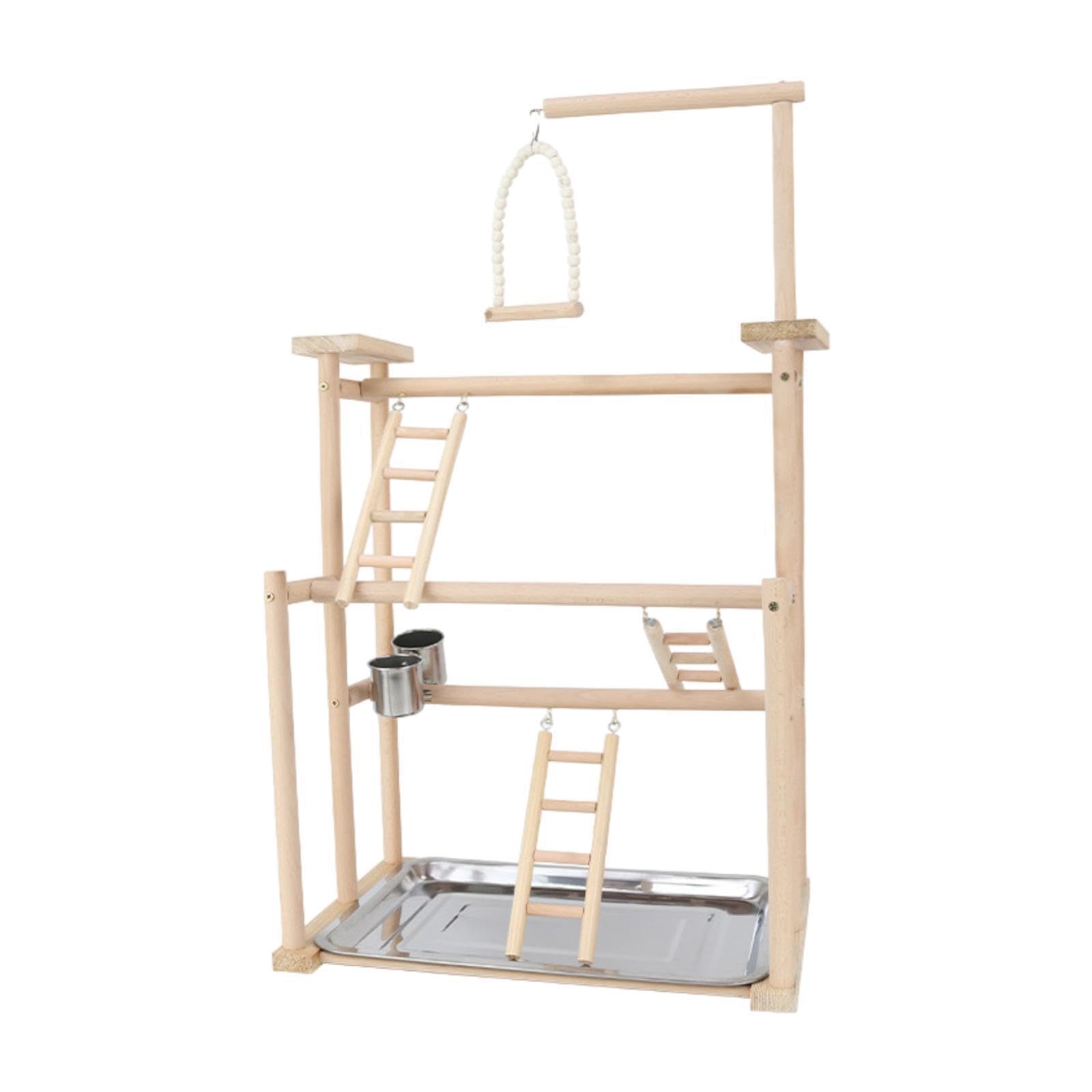 Ailan Jaula de para Madera para pájaros, Accesorios para Juegos, estación de Actividades Que promueve el Equilibrio y la coordinación en Aves, Percha de