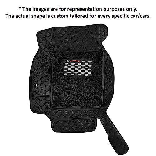 Image of Vahan Expo Premium 7D Car Mat Full Set for Xuv 3Xo 2024 || Luxury Leather Double-Stich 7D Car Floor Mat Complete Set || 100% Waterproof and Washable || Full Black