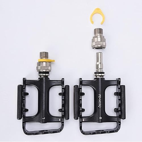 Pedales de bicicleta de montaña, pedales de plataforma de liberación rápida de aleación de aluminio ultraligeros con tacos reflector, rodamiento