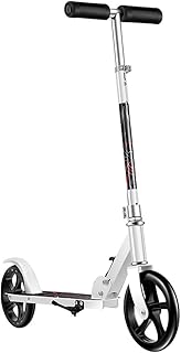 WRRAC-Trampolines Micro Black Foldable Scooter with 2 Wheel Scooter Wide Handlebars Easy Steering Large Wheels Height-Adjustable 330 LB Max Load Freestyle Kick Scooter for Kids Age 10 Up