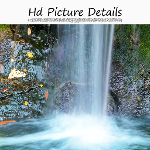 Cascade en jaune automne forêt tableau moderne abstrait