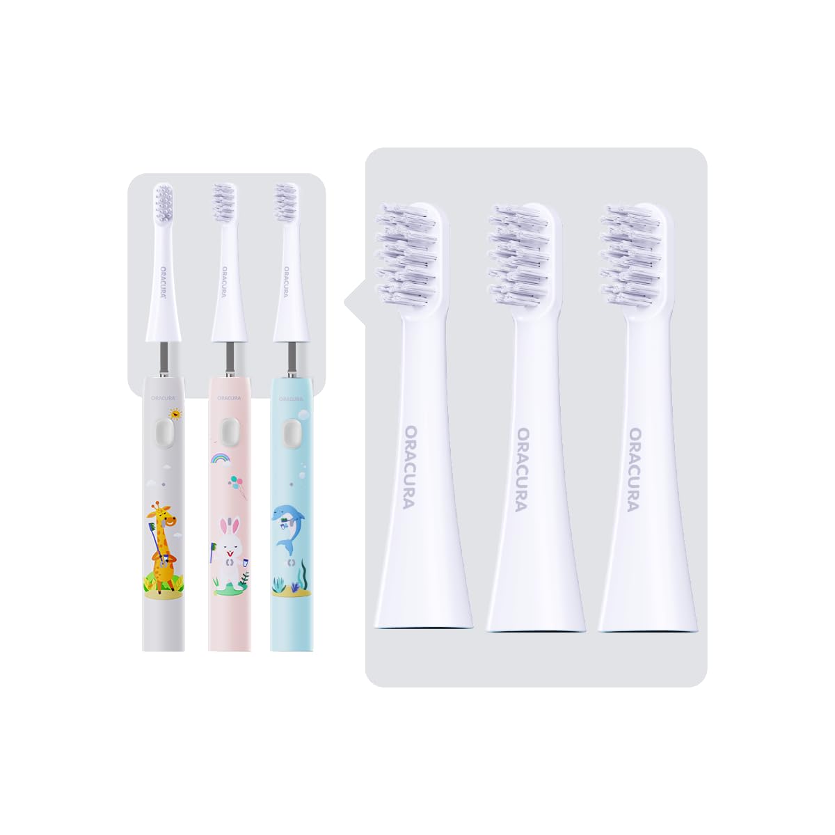 Sonic Electric Toothbrush Heads For KSB200 (White, Pack of Three brush heads)