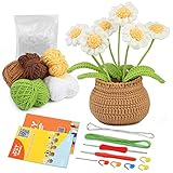 kgxulr Crochet Kit for Beginners, Little Daisy Crochet Kit Beginner Crochet Starter Kit for Complete Beginners Adults, Crocheting Knitting Kit with Step-by-Step Video Tutorials (Little Daisy)