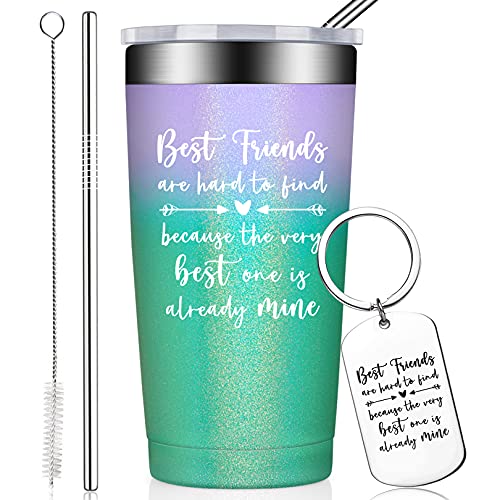 BIRGILT Best Friend Gift for Women - Gifts for Best Friends - Funny Friendship Birthday Gifts for Friend Female, Bff, Coworker, Sister, Woman, Her - 20oz Friend Tumbler Cups with Straw