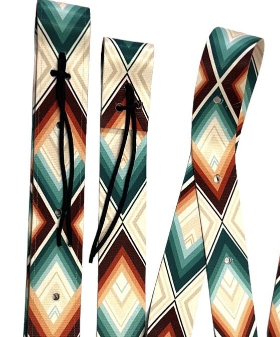 cinch strap set aztec orange tan and green cinch strap set latigo