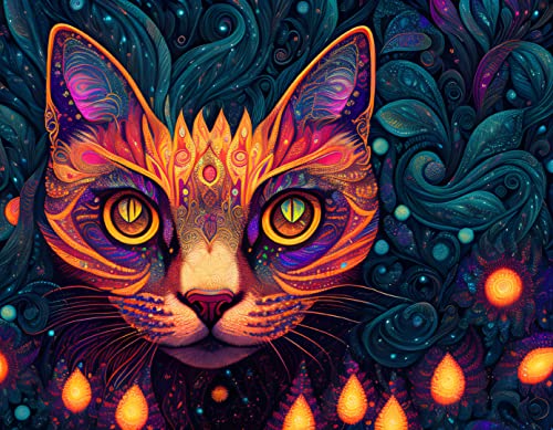 Affiches sur toile chat art mural 58x90cm pour habiller un mur vide