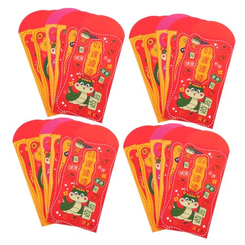 FUNOMOCYA 24個蛇年デザイン赤い封筒 お祝い用お年玉袋 結婚式や誕生日対応 伝統的な新年向けラッキーマネー袋 縁起物としての風水ラッピング