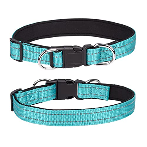 Reflective Dog Collar, Soft Neoprene Padded Nylon Pet Collar With Durable Metal Buckle Adjustable For Small Medium Large Dogs #TOP1