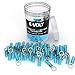 120 PC 1/4" Blue Heat Shrink Ring Crimp Connectors: 16-14 Gauge Bulk Electrical Terminals - Insulated 16 14 AWG Automotive, Marine, Audio, and Industrial Grade. Hot Melt Adhesive Eyelet Splice Jar Set