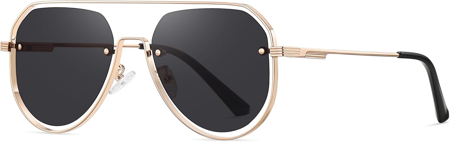 Cyxus Polarized Aviator Sunglasses for Women Men Classic Mirrored Lens UV Protection - Image 2