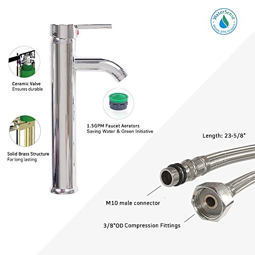 60\" Double Vanity (2 24\" Vanity,2 Porcelain Vessel Basin Sink,1 12\" Side Cabinets),Double Bathroom Vanity Top with Porcelain White Sink,1.5 GPM Faucet/Drain Parts/Mirror Includes - Thumbnail 7