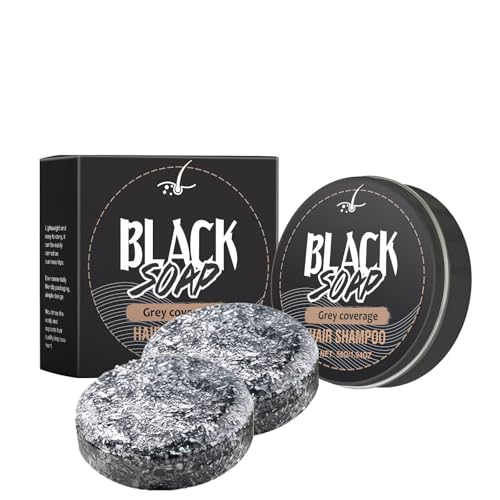 Soaps Cover for Grey Hair, Beard Shampoo Soap, Mens Shampoo for Grey Hair, Moisturizing and Strengthening, Gentle On Hairs, Scalp, Natural Shampoos Bar (2Pcs, 110g)
