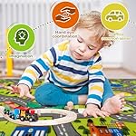STARUIA Washable Kids Play Rug for Playroom, Boys Car Rug for Kids Toy Cars Have Fun Safely, Non-Slip Educational City Road Rugs Carpets for Kid Room Bedroom, 60" x 32" - Image 5