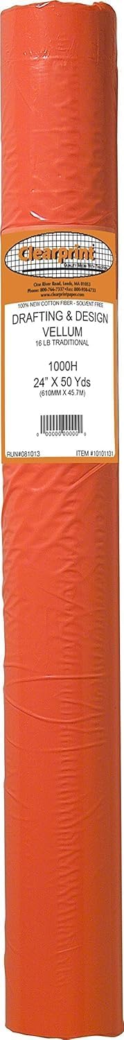 24" x 50 Yards 1000H Design Vellum Roll, 16 lb., 100% Cotton, 1 Each