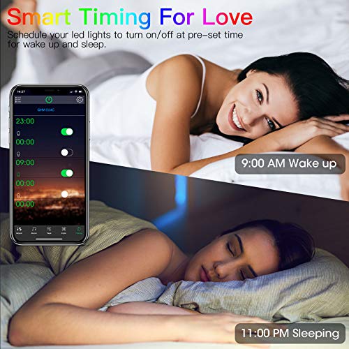 100Ft Led Strip Lights Music Sync Color Changing Rgb Led Strip 44-Key Remote, Sensitive Built-In Mic, App Controlled Led Lights Rope Lights, 5050 Rgb Led Light Strips For Bedroom Party Home Kitchen #TOP6