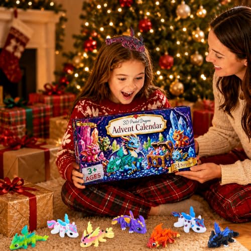 JOICEE 2026 Christmas Advent Calendar with Mini 3D Printed Dragon Animals – Image 5