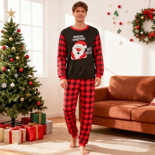 HYCLES Christmas Family Pajamas Sets, Matching Family Pajamas Sets Sleepwear Pjs for Women Couple4