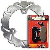 Sumo Rotors Rear Brake Disc Rotor + Pads for Kawasaki Ninja 250R EX250J [2008-2012] EX300A [2013-2016] Ninja 400 EX400G Z400 & KLE 300 Versys-X [2017-2021]
