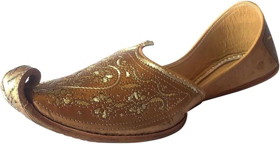 Mens Punjabi Jutti Sherwani Shoes Khussa Shoes Handmade Ethnic Footwear Copper