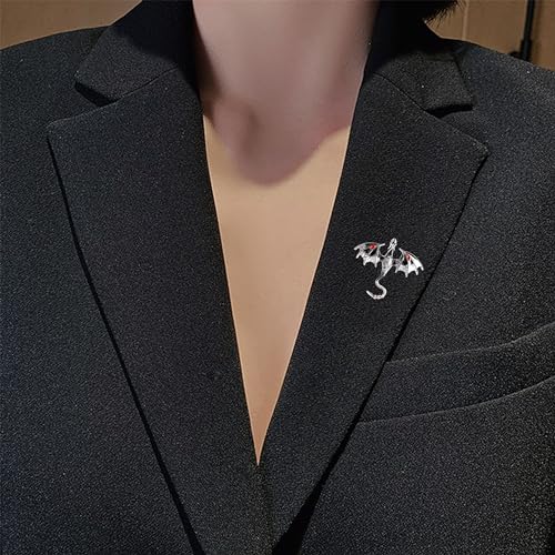 Image of Vintage Punk Dragon Animal Brooch - Domineering Flying Dragon Personality Clothing Accessories for Men and Women