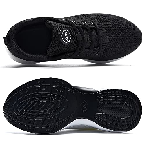 Hujat Women’s Air Running Shoes Walking Tennis Fashion Sneakers Casual Comfortable Breathable Jogging Shoes Black/White #TOP2