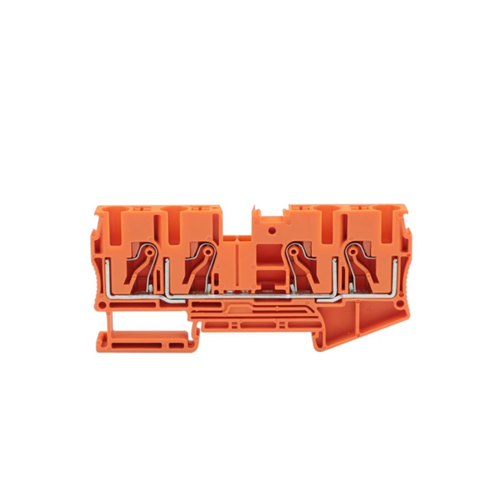 Morsettiere a pressione PT6-QU 6 mm² per cavo elettrico, collegamento a guida DIN, 4 fili, 10 pezzi (PT6-QU ORANGE)