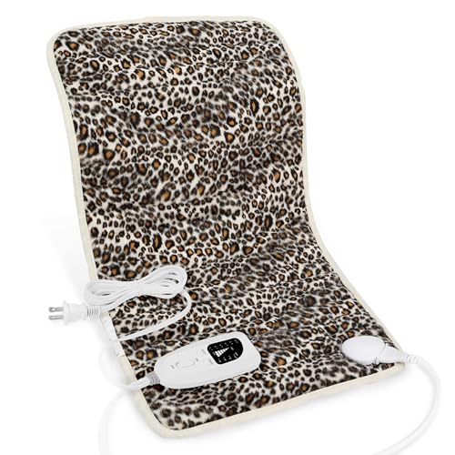 Image of Deepsoon Heating Pad,Electric Heating Pads for Back,Neck,Moist Heating Pad for Abdomen Shoulder Knee Legs,Dry /Moist Heat&Auto Shut Off,Mother's Day Birthday for Men and Women,Leopard Print,24x12 Inch