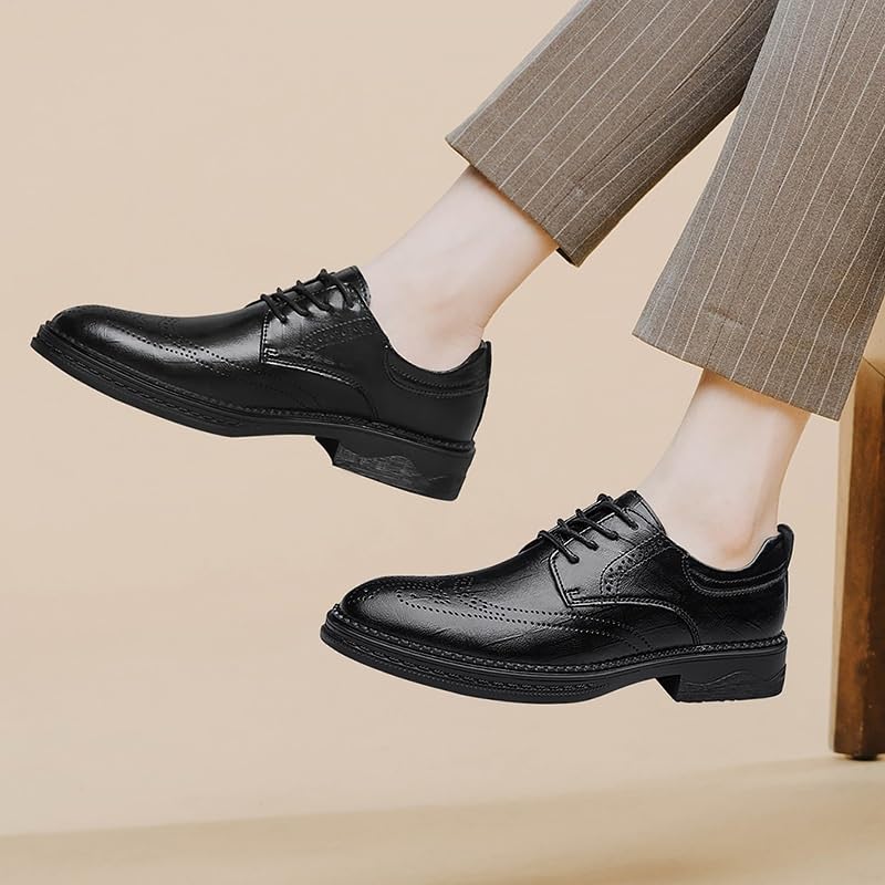 Business Oxford Shoes for Men Mens Leather Dress Shoes Mens Oxfords Formal Dress Shoes for Men Anti-Slip Low Top Non Slip Prom Men's Casual Dress Shoes3