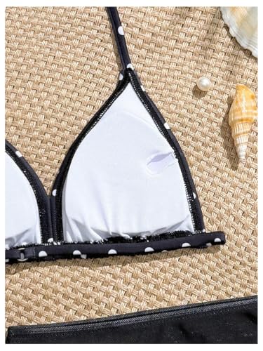 Image of RoseSeek Girl's 3 Piece Cute Bowknot Bathing Suit Halter Triangle High Waisted Swimsuit with Beach Cover Up Skirt