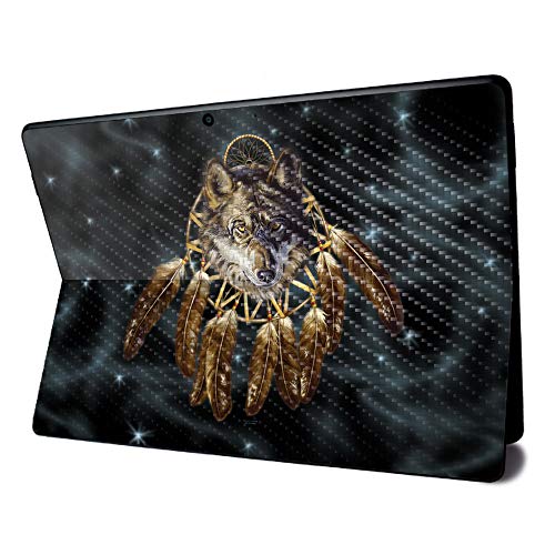 Image of MightySkins Carbon Fiber Skin for Microsoft Surface Pro X - Wolf Dreams | Textured Carbon Fiber Finish | Easy to Apply, Remove, and Change Styles | Made in The USA