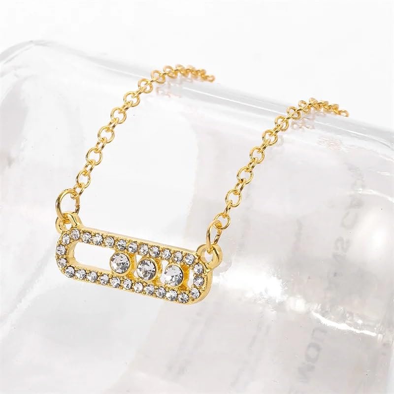 Fashion Geometry Iced Out Necklace Shine Cubic Zirconia Women Charm Collar Jewelry Chic Clavicle Party Sweet Accessory Gift4