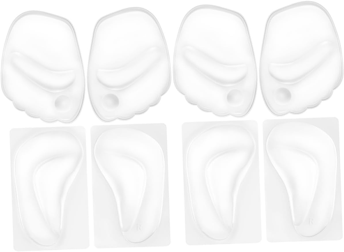 GLEAVI 4pairs Silicone Arch Support Insoles Forefoot Cushion Pads Non- Metatarsal Inserts for Sneakers High Heels and Sandals