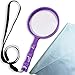 LELE LIFE 10X 95mm Large Magnifying Glass for Seniors and Kids, Unique Bamboo Handheld Reading Magnifier, Hand Held Reading Magnifying Glass for Reading and Hobby Observation, Purple