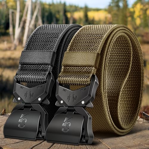 KEMISANT Men Tactical Belt,Stretch Nylon Belt Adjustable for Rigger Military Heavy Duty Work 1.5"-Quick Release2